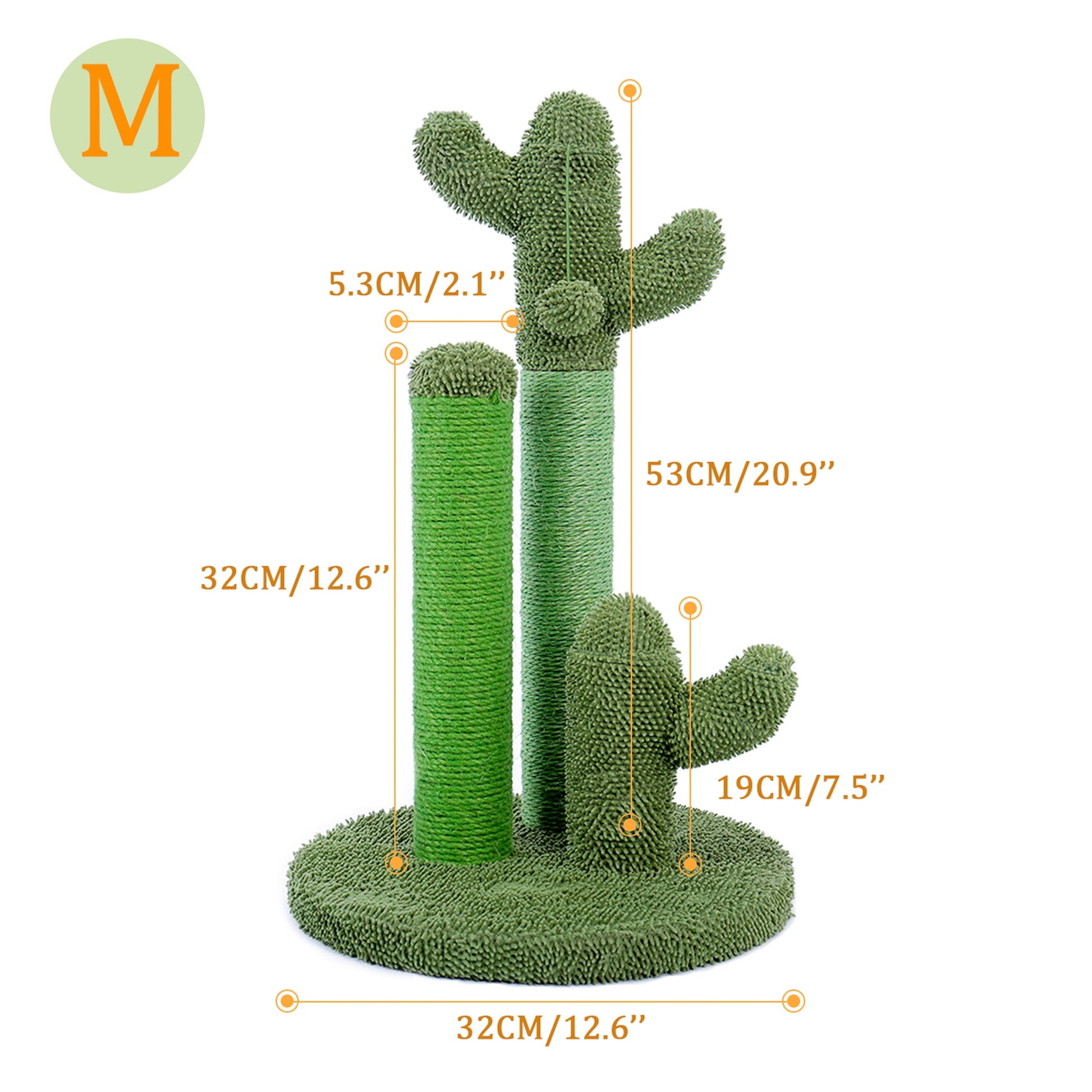 27" Cactus Cat Scratching Posts Sisal Cat Scratcher Green Large