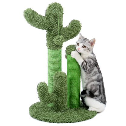 27" Cactus Cat Scratching Posts Sisal Cat Scratcher Green Large